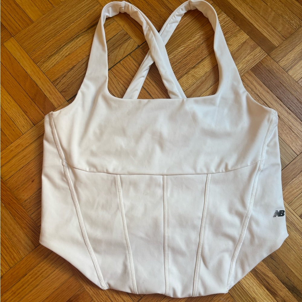 STAUD X New Balance White workout top